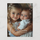 初めてのクリスマスを姉妹写真として ポストカード (正面)