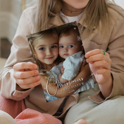 初めてのクリスマスを姉妹写真として ポストカード