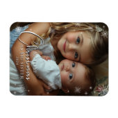 初めてのクリスマスを姉妹写真として マグネット (横)