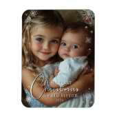 初めてのクリスマスを姉妹写真として マグネット (縦)