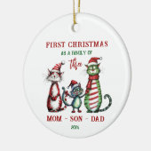 初めてのクリスマスを家族のオーナメントとして セラミックオーナメント (左)