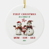 初めてのクリスマスを家族のオーナメントとして セラミックオーナメント (正面)