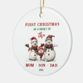 初めてのクリスマスを家族のオーナメントとして セラミックオーナメント (左)