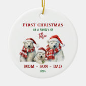 初めてのクリスマスを家族のオーナメントとして セラミックオーナメント (正面)