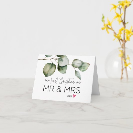 初めてのクリスマスを旦那さん妻ギフトクリスマスとして カード (黄色い花)