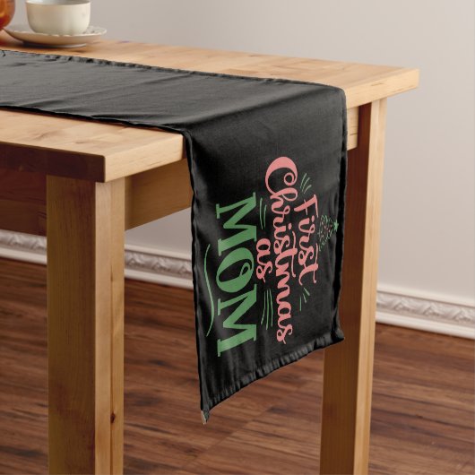 初めてのクリスマスを母としてクリスマスに一致 ショートテーブルランナー (インサイチュ)