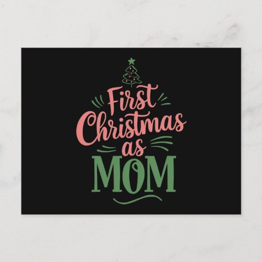 初めてのクリスマスを母としてクリスマスに一致 シーズンポストカード (正面)