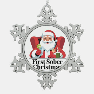 初めてのクリスマスを清く スノーフレークピューターオーナメント