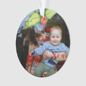 初めてのクリスマスを祖母として祖父母ベビー写真 オーナメント (正面)