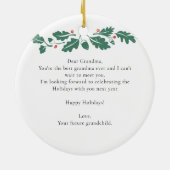 初めてのクリスマスを祖母ベビースキャンのお知らせ セラミックオーナメント (裏面)