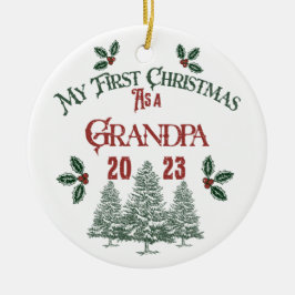 初めてのクリスマスを祖父として セラミックオーナメント