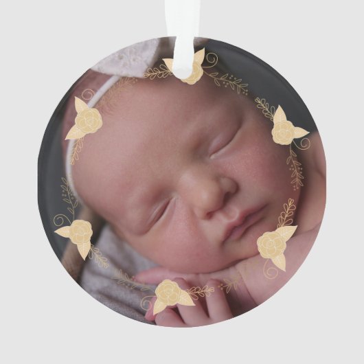 初めてのクリスマスを祖父母としてカスタム写真 オーナメント (裏面)