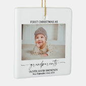 初めてのクリスマスを祖父母としてフォトオーナメント セラミックオーナメント (右)