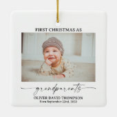 初めてのクリスマスを祖父母としてフォトオーナメント セラミックオーナメント (裏面)