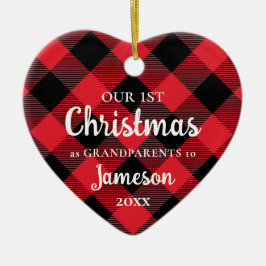 初めてのクリスマスを祖父母としてプレイドハート セラミックオーナメント