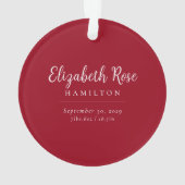 初めてのクリスマスを祖父母としてベビー写真または名前 オーナメント (裏面)