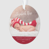 初めてのクリスマスを祖父母としてベビー写真または名前 オーナメント (正面)