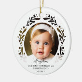 初めてのクリスマスを祖父母としてベビー2写真 セラミックオーナメント (左)