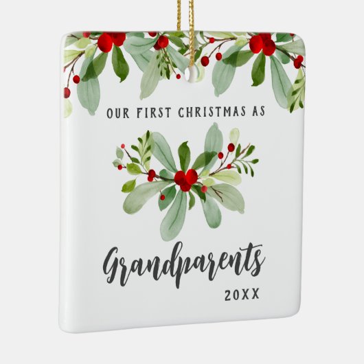 初めてのクリスマスを祖父母としてミスタントア写真 セラミックオーナメント (右)