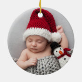 初めてのクリスマスを祖父母としてリース写真 セラミックオーナメント (裏面)