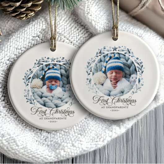 初めてのクリスマスを祖父母として切り出し2写真 セラミックオーナメント
