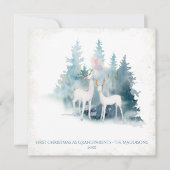 初めてのクリスマスを祖父母として森の鹿 シーズンカード (正面)