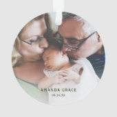 初めてのクリスマスを祖父母として赤い車の写真 オーナメント (裏面)