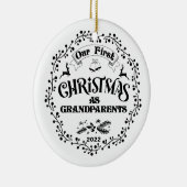 初めてのクリスマスを祖父母として陶磁器オーナメント セラミックオーナメント (右)