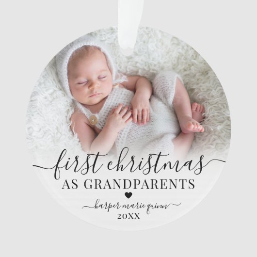 初めてのクリスマスを祖父母として2写真 オーナメント (正面)