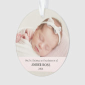 初めてのクリスマスを祖父母として2枚の写真 オーナメント (正面)