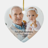 初めてのクリスマスを祖父母として2 Photo Script セラミックオーナメント (裏面)