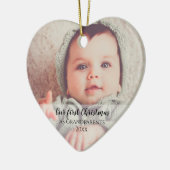 初めてのクリスマスを祖父母として2 Photo Script セラミックオーナメント (左)