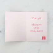 初めてのクリスマスを祖父母として – かわいいフラミンゴ カード (内部)