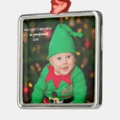 初めてのクリスマスを祖父母として – 金属オーナメント メタルオーナメント (左)