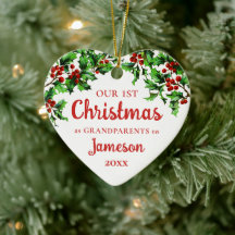 初めてのクリスマスを祖父母としてHollyハート写真