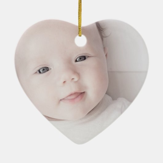 初めてのクリスマスを祖父母としてHollyハート写真 セラミックオーナメント (裏面)
