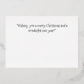 初めてのクリスマスを祖父母のかわいい木カスタムへ 箔シーズンカード (裏面)