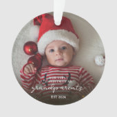 初めてのクリスマスを祖父母のクリスマス家族として オーナメント (正面)