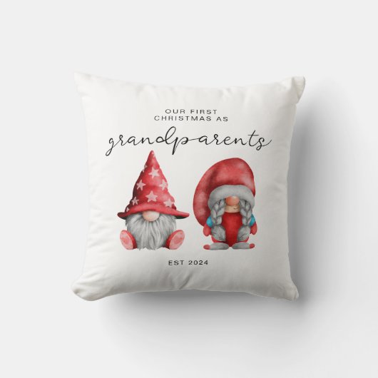 初めてのクリスマスを祖父母のクリスマス家族として クッション (正面)