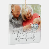 初めてのクリスマスを祖父母の写真名日付 セラミックオーナメント (右)