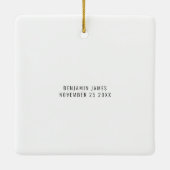 初めてのクリスマスを祖父母の写真名日付 セラミックオーナメント (裏面)