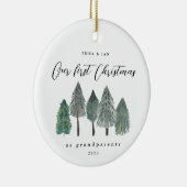 初めてのクリスマスを祖父母の木と素朴して セラミックオーナメント (右)