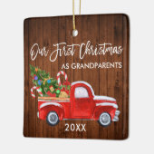 初めてのクリスマスを祖父母の木トラックの木として セラミックオーナメント (左)