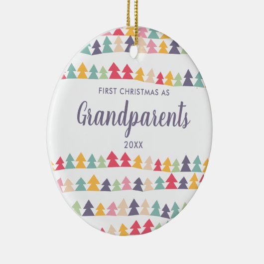 初めてのクリスマスを祖父母の木パーソナライズされたに セラミックオーナメント (右)