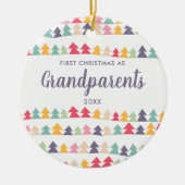 初めてのクリスマスを祖父母の木パーソナライズされたに セラミックオーナメント (正面)