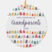 初めてのクリスマスを祖父母の木パーソナライズされたに セラミックオーナメント (裏面)