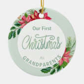 初めてのクリスマスを祖父母セラミックオーナメント セラミックオーナメント (正面)