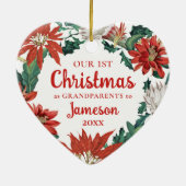 初めてのクリスマスを祖父母フローラリース セラミックオーナメント (裏面)