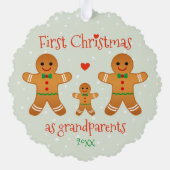 初めてのクリスマスを祖父母 – ジンジャーブレッドマン オーナメントカード (裏面)
