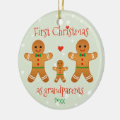 初めてのクリスマスを祖父母 – ジンジャーブレッドマン セラミックオーナメント (左)